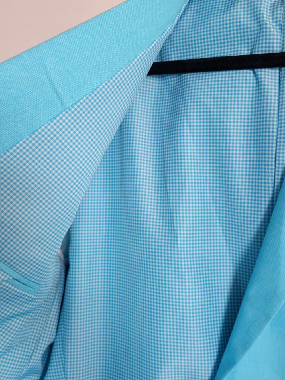 Saddlebred Men’s Solid Blue Robins Egg Cotton Blazer Jacket - Size 44 L - Picture 11 of 16